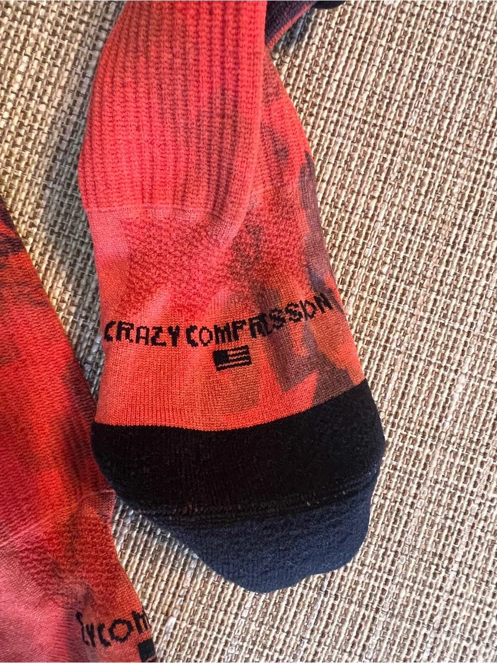 Crazy compression socks. Red white and blue
